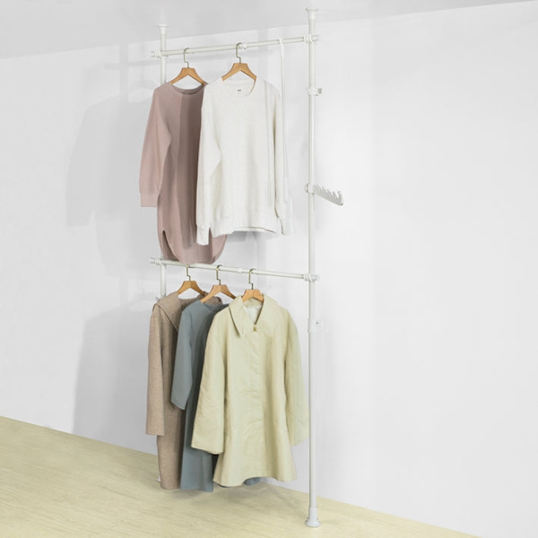 Rootz justerbar teleskopisk klädstång - Garderobshållare - Hyllsystem - Platsbesparande - Enkel montering - Variabel storlek 62-113cm x 200-285cm