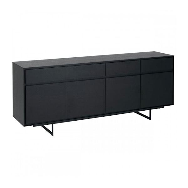 Rootz skänk - Förvaringsskåp - Buffébord - Gott om förvaring - Hållbar konstruktion - Snygg design - 205 cm x 45 cm x 82 cm - Svart ekfaner