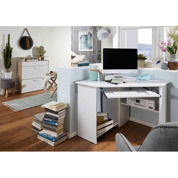Rootz Corner Desk - Modern Office Desk - Computer Table - Generös lagring - 127 cm x 73 cm x 88,5 cm