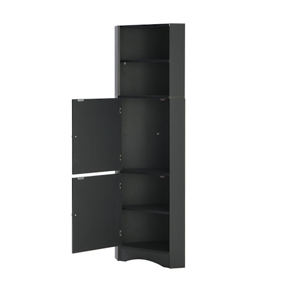 Rootz Hjørneskab - Badeværelsesopbevaring - Justerbar hylde - Fugtbestandig - 36,5L x 36,5W x 155H cm