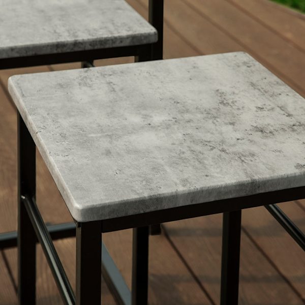 Rootz 5-delt barbordssæt - Barstole - Spisestuesæt - Robust metalstel - MDF finerplade - Høj belastningskapacitet - 100 cm x 87 cm x 60 cm Bord, 32 cm