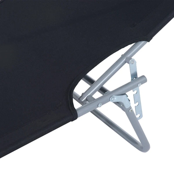 Rootz Solseng - Haveseng - Liggestol Strand - Sammenklappelig liggestol - Med solafskærmning - Sort - 187 x 58 x 36 cm