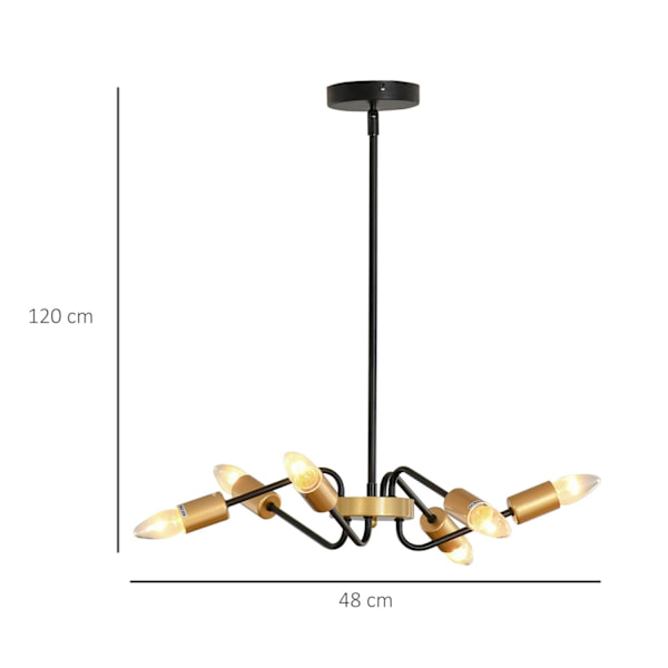 Rootz Lysekrone Hængelampe - Sort, Guld - Metal - cm x cm x 47,24 cm