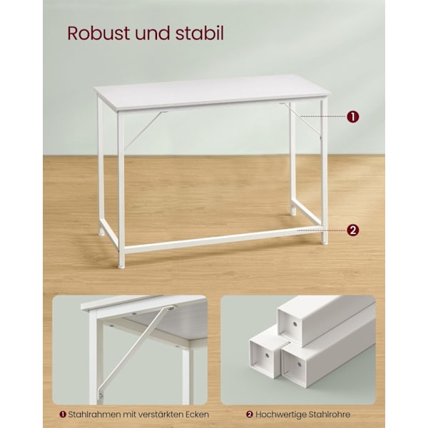 Rootz Modern Desk - Kirjoituspöytä - Työpöytä - Lastulevy ja teräs - 60cm x 120cm x 76cm
