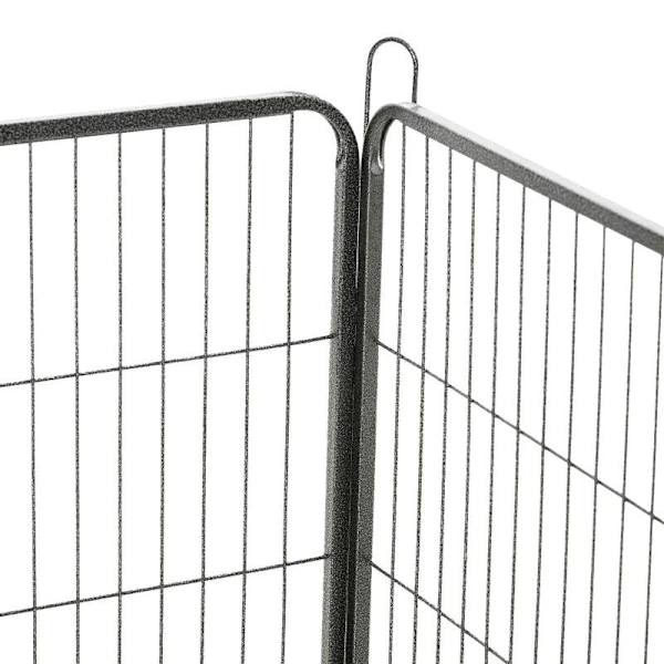 Rootz Pet Leikkikehä - Lemmikkien leikkikehä - Pentuportti - Aitaleikkikehä - Koiran leikkikehä - Koiran aitaus - Teräs - Harmaa - 80W x 60K x 1,5D cm