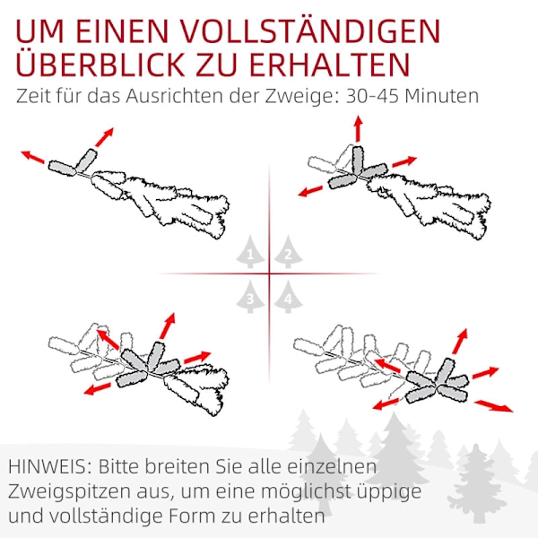 Rootz LED Julgran - Snötäckta grenar - Varmvita ljus - Realistiskt utseende - Flamskyddande - Metallbas - Ø116 x 180H cm