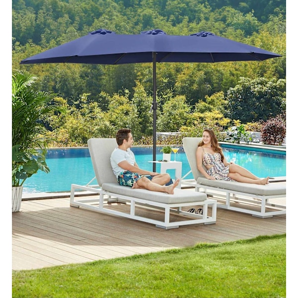 Rootz Double Sunshield Parasol - UV Protection Canopy - Udendørs solparaply - UPF 50+ - 460 cm x 270 cm - Holdbar metalramme