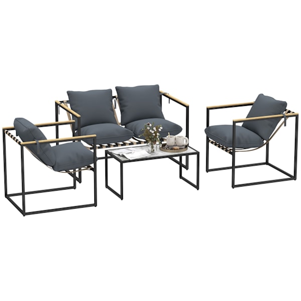 Rootz 4 -Dart Garden Furniture Set - Outdoor Patio Set - Balkon Møbler - Polstret komfort - 114 cm x 70 cm x 67 cm