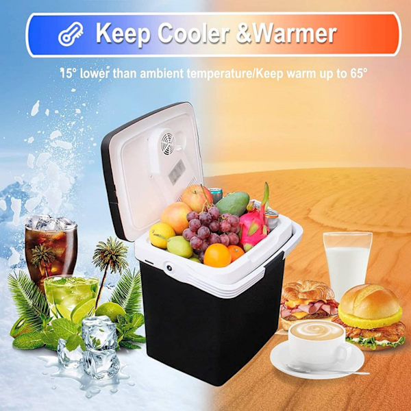Rootz Portable 24L elektrisk kylvärmare - 12V kylvärmare - AC/DC-adapter - Miljövänlig - 41cm x 32cm x 42cm