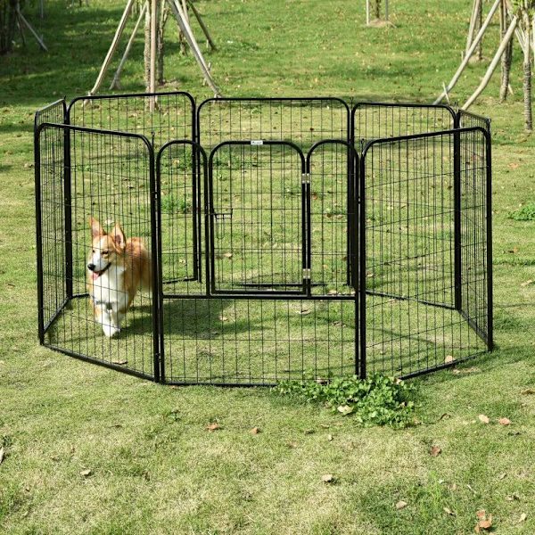 Rootz Pet kravlegård - Outdoor Run Krabbegård - Kanin hvalpebur - Hundepenne - Foldeløbshegn - Have - Metal Hutch - Sort - 79 x 100 cm