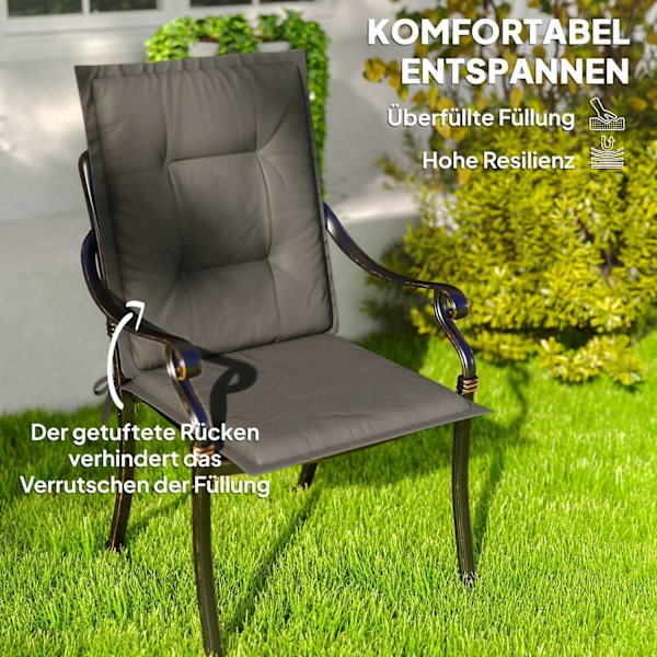 Rootz 4 -bits sittdyna set - stol kuddar - utomhuskuddar - hudvänlig och UV -resistent - 108 cm x 50 cm x 5 cm