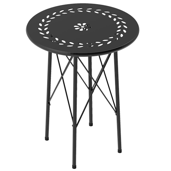 Rootz Garden -pöytä - Terassipöytä - Bistrot -pöytä - Säänkestävä teräs - Ø40cm x 50cm - Kukkakuvio - Stabiilit ja säädettävät jalat - sisä- ja ulkokä