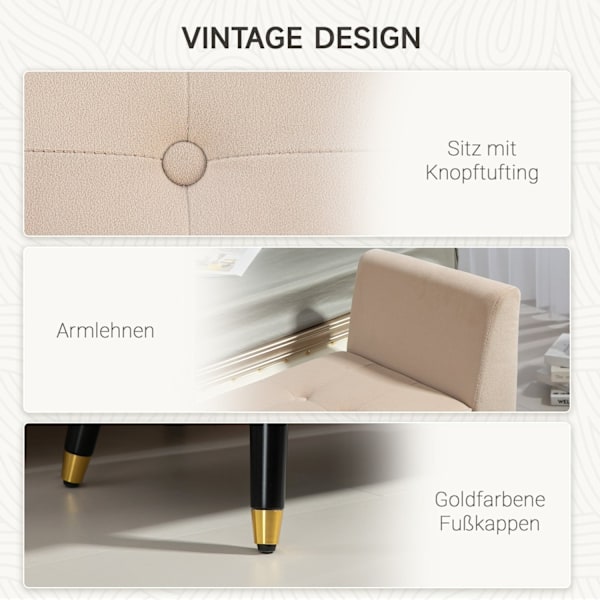Rootz polstret opbevaringsbænk - fløjl osmannisk - polstret sæde - vintage glamour - 107 x 42 x 65 cm
