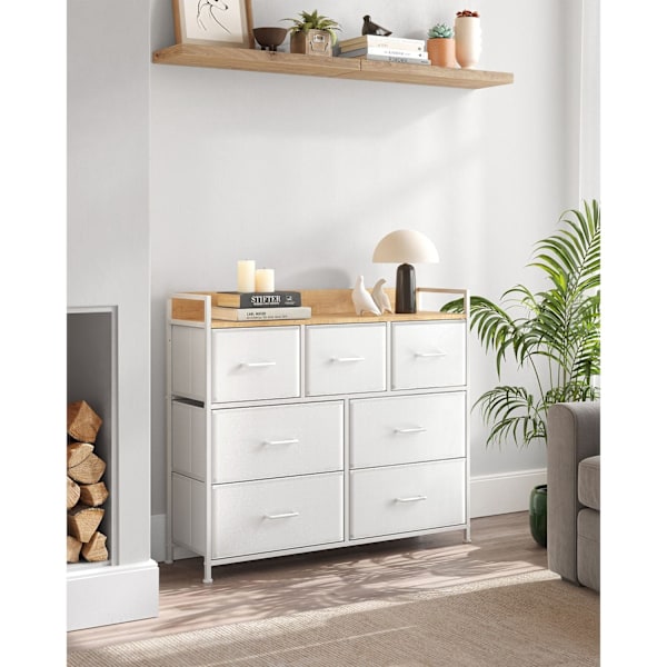 Rootz White Oak kommode - Soveværelsesorganisering - Opbevaringsskuffer - Spånplade - 28,5 cm x 98 cm x 85 cm