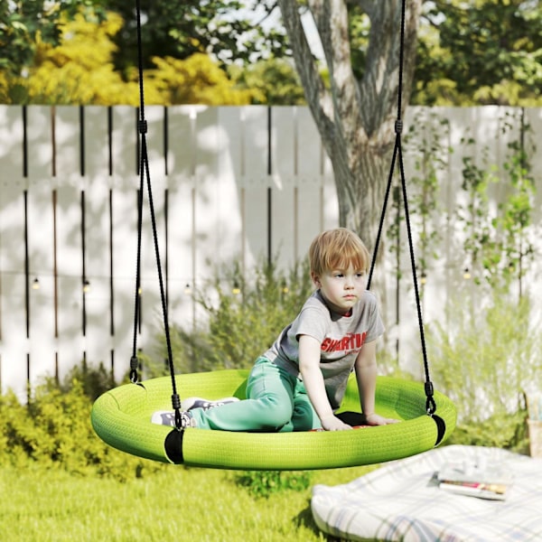 Rootz Round Garden Swing - Pesä Swing - korin istuin - 150 kg joustava - Ø98 x 190h cm