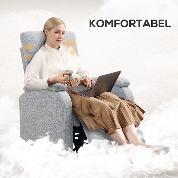 Rootz hvilestol - afslapningsstol - polstret lænestol - optimal komfort - 69 cm x 91,5 cm x 103 cm (lodrette dimensioner)