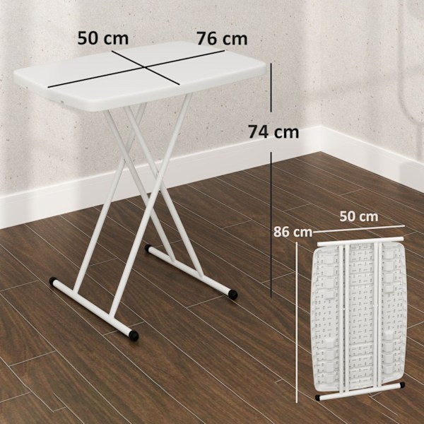 Rootz Garden Bord - Bærbart udendørs bord - Bistrotisk terrassebord - Rumbesparende design - 76 cm x 50 cm x 74 cm