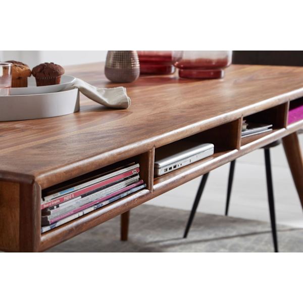 Rootz spisebord WL5.586 Sheesham 200x77x100 cm massivt træbord - Designer køkkenbord træ - Massivt træbord Rustikt - Spisebord Massivt ægte træ Modern
