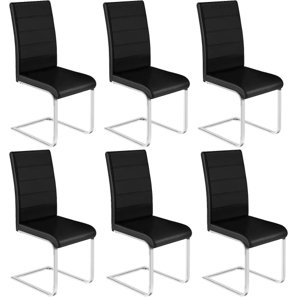 Rootz moderne spisestuestolesæt - Stilfulde siddepladser - Komfortable stole - Holdbart design - Imiteret læder og metal - 41 cm x 100 cm x 55,5 cm
