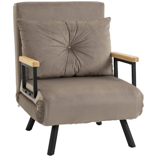 Rootz-makuutuoli - Kumivuodesohva - Säädettävä selkänoja - Tukeva teräsrunko - Pehmoverhoilu - Vaaleanruskea - 63W x 73D x 81K cm