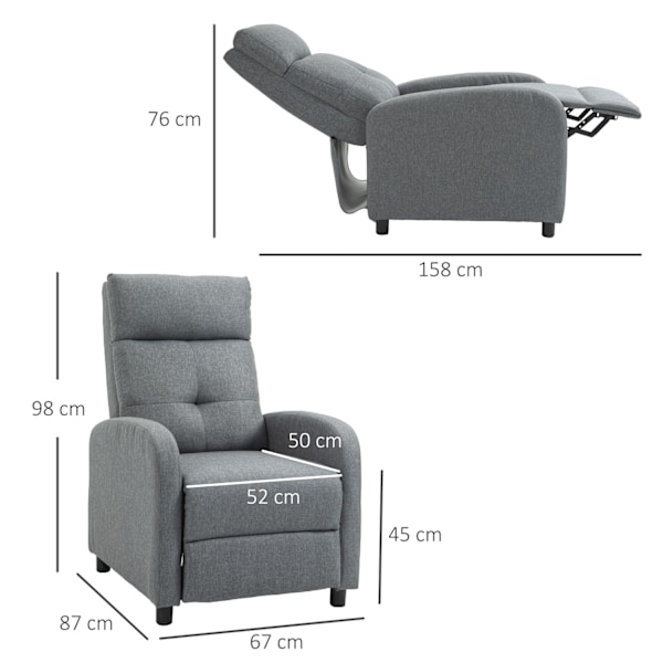 Rootz Relaxation lænestol - hvilestol - Lounger - Pocket Spring Core - Understøtter op til 150 kg - 67 x 87 x 98 cm - Grå