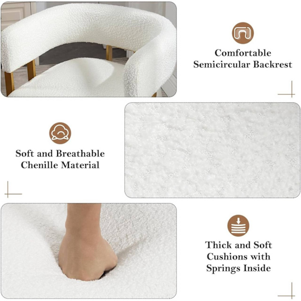 Rootz Chenille Fabric Lounge Chair - Relax Chair - Polstret lænestol - Ergonomisk ryglæn - 67,5 cm x 70 cm x 60 cm