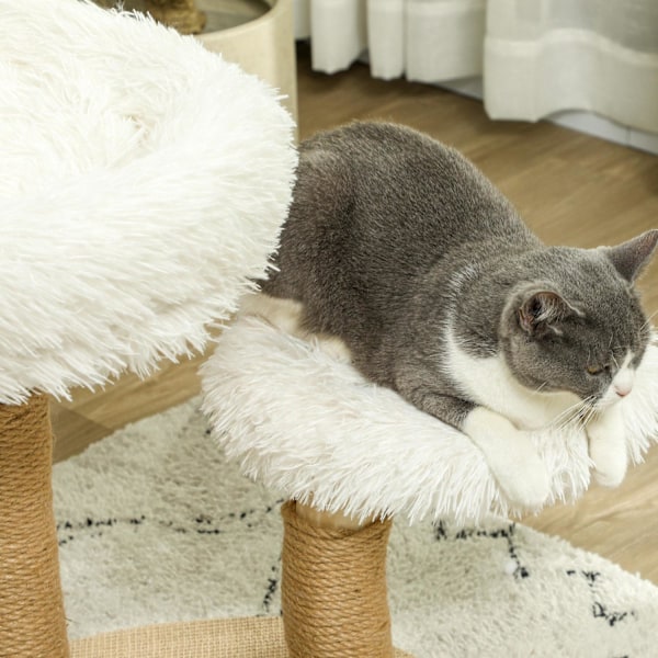 Rootz 24 "Cat Tree - Cat Tower - Scratching Post - Blød vaskbar seng - 50 cm x 47 cm x 61,5 cm for katte op til 5 kg