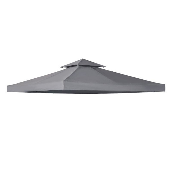 Rootz Gazebo Ersättningstak - Ersättningstak - Dubbelvåningstak - Paviljongtak - Metall - Deep Grey - 300cm x 300co