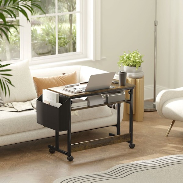 Rootz Højde Justerbar stående skrivebord - vippebord - Mobil Office Desk - Komfort & opbevaring - 92 cm x 40 cm x 67,5-104 cm