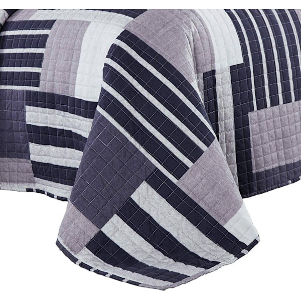 Rootz Patchwork Sängöverkast - Vändbart överkast - Check Quiltat täcke - Mjuk polyester - 150x200cm, 170x210cm, 220x240cm, 240x260cm