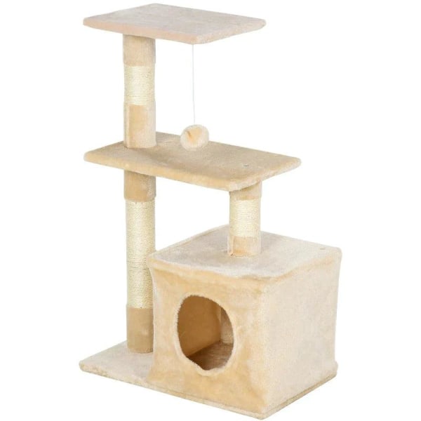 Rootz Kradsestolpe - Cat Tree Tower - Sisal Cat Tree - Sisal kradsestolpe - Beige - 50 x 30 x 80 cm