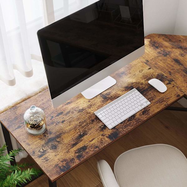 Rootz Industrial Computer Desk - Vintage toimistopöytä - L-muotoinen pöytä - Musta metallirunko - Tilaa säästävä - Säädettävät jalat - Runsaasti säily
