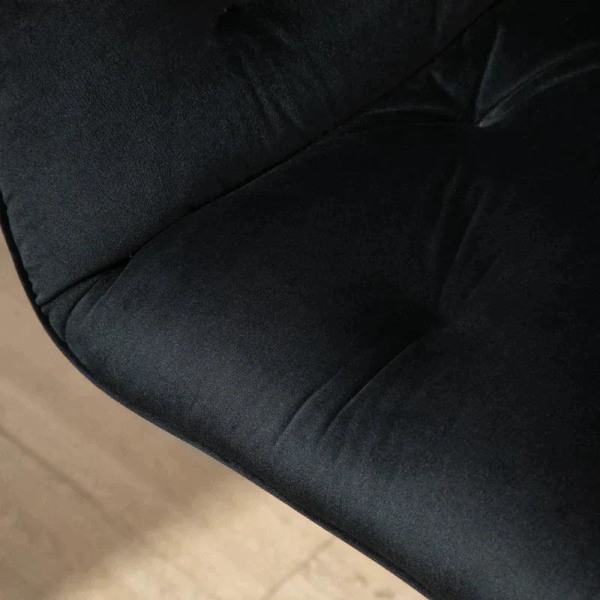 Rootz Fåtölj - Kontorsfåtölj - Ergonomisk stol - Skum - Metall - Sammetslen polyester - Svart - 60 cm x 61 cm x 91 cm