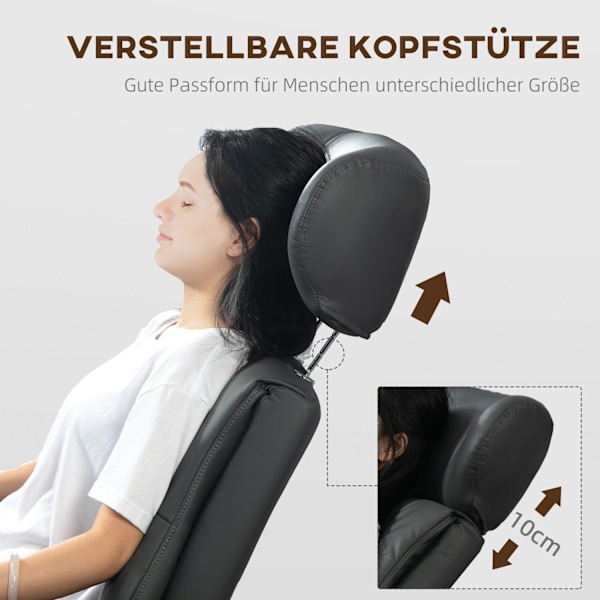 Rootz Relaxation Stol med afføring - Liggende drejestol - Læder Look lænestol - 360 ° Rotation - 80W x 84d x 108H cm
