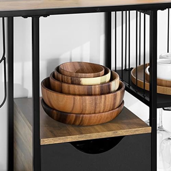 Rootz Industrial Style Køkken Spisestue Opbevaring Hylde Skænk Sidebord End Bord Vinreol