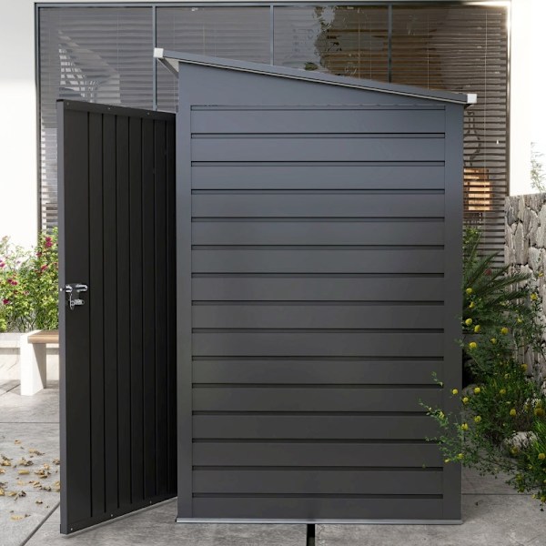 Rootz Steel Garden Shed - Verktygsförvaring - Utomhusskåp - Galvaniserat stål - Säkra och organisera - Väderbeständig - Enkel montering - 249cm x 121c