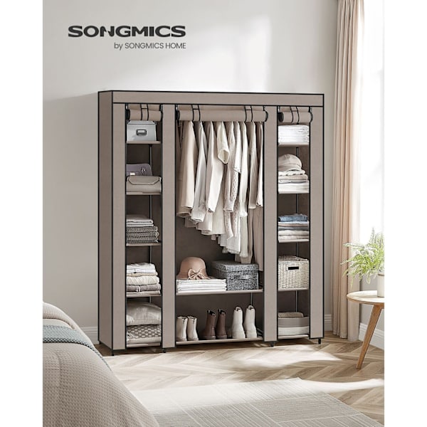 Rootz stofskab - Garderobeskabe - Opbevaringsenhed - Ikke-vævet stof - Metalrør - PP plastikforbindelse - Taupe - 45cm x 150cm x 175cm