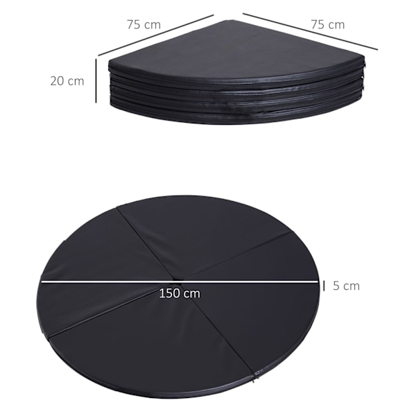 Rootz Pole Dance Mat - Gymnastikmåtte - Øvelsesmåtte - Forebyggelse af skader - Ø 150 x 5 timer cm