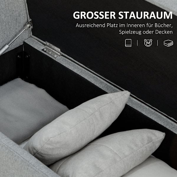 Rootz polstret sengebænk med opbevaring - Soveværelsesbænk - Entrébænk - Skjult opbevaring - Komfortabelt stof - 140 cm x 49 cm x 68 cm