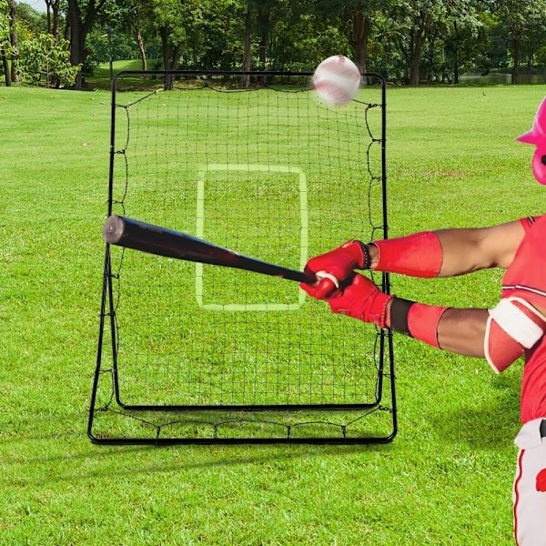 Rootz Baseball Rebounder Net - Soccer Rebound Net - Metallram - Väderbeständig - Green Hit Zone - Lättvikt - 123cm x 90cm x 174cm