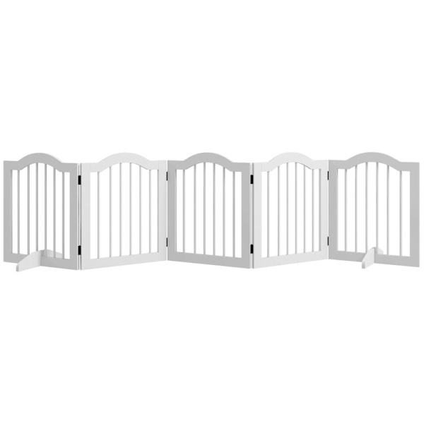 Rootz Dog Barrier - Puinen lemmikkiportti - Huoneenjakaja - Massiivipuu ja MDF - Säädettävät paneelit - Tilaa säästävä - 254,5 cm x 29,5 cm x 61 cm