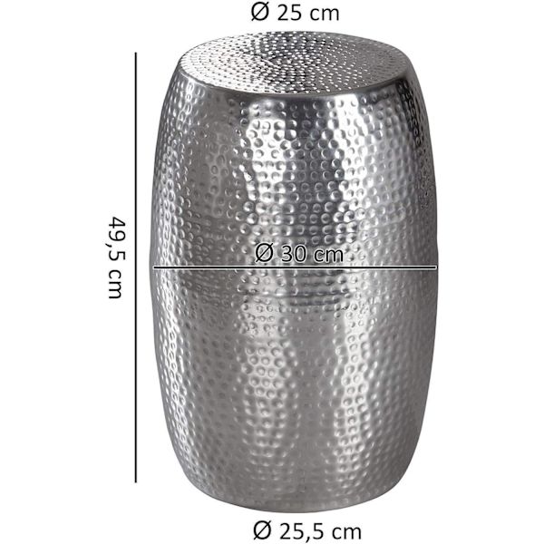 Rootz sidebord - Alu sølv sofabord - 30 x 30 x 49,5 cm