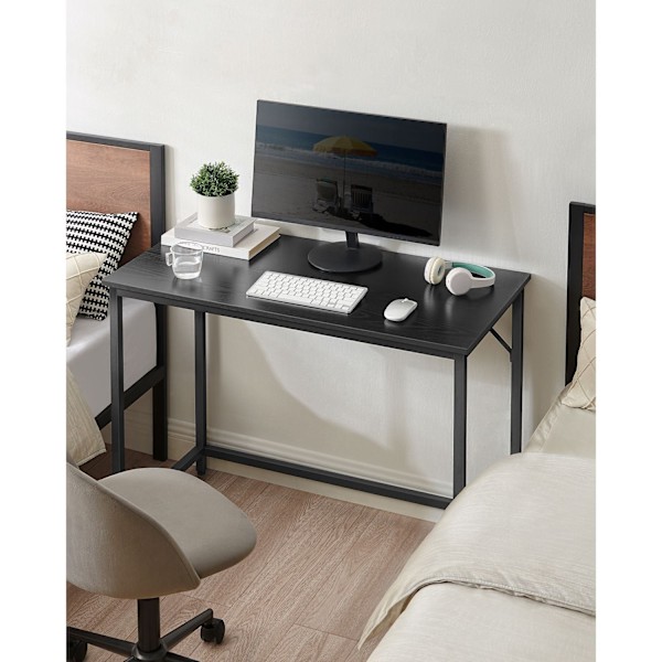 Rootz Black Skrivbord - Spånskivabord - Stålben - Stort kontorsskrivbord - 50cm x 100cm x 75cm - Stabil och elegant hemmakontorsmöbler