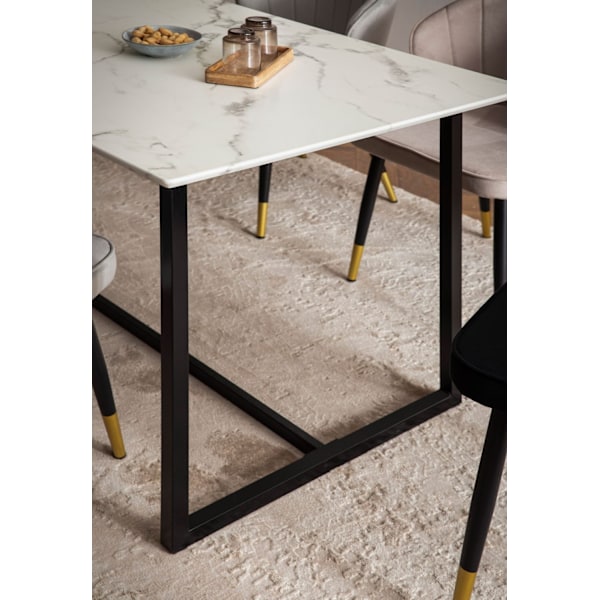 Rootz Modern Dining Table - Stor matbord - Rektangulärt bord - Sits 10 - Marmorutseende - 200 cm x 90 cm x 76 cm