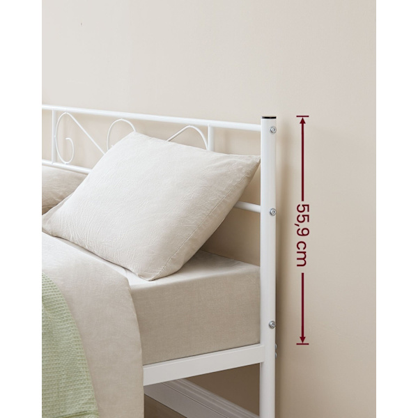 Rootzin valkoinen metallisängyn runko - King-size-vuode - jauhemaalattu runko - Heavy Duty - 207,6 cm x 161,8 cm x 86,4 cm
