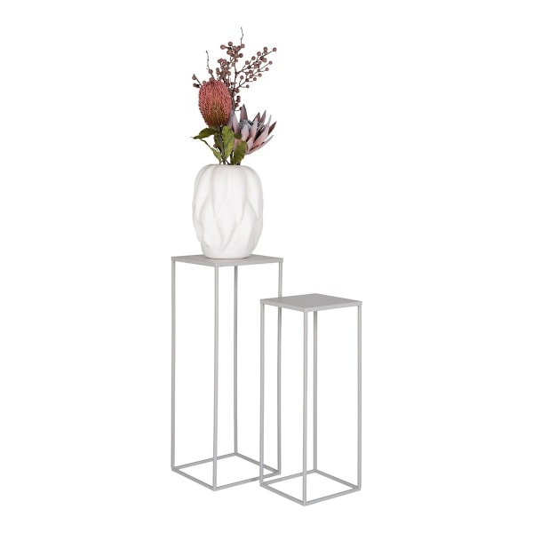 Rootz Beja Steel Flower Stand Set - Plant Holder - Dekorativ stativ - Hållbart stål - 19x19x50cm & 22x22x60cm