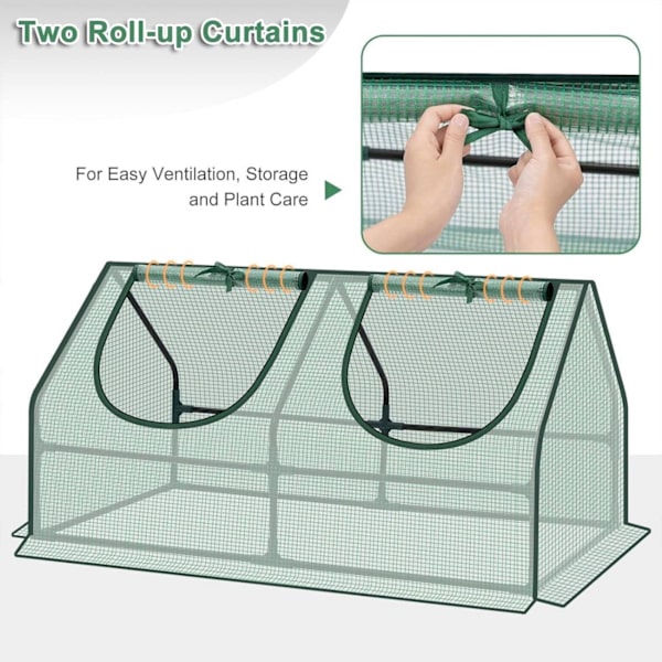 Rootz Foil Greenhouse - Pieni kasvihuone - Mini Garden House - Teräsrunko - Optimaalinen ilmastoinnin säätö - 120cm x 60cm x 60cm