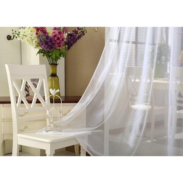 Rootz Voile Gardiner - Draperer - Vinduesbeklædning - Sheers - Paneler - Persienner - Hvide - 140x245 cm
