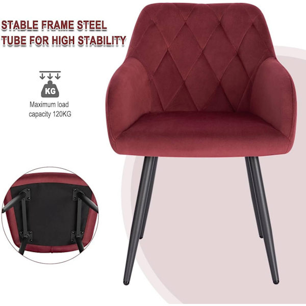 Rootz matstolsset - Modern sits - Fåtölj - Ergonomisk design - Sammetstyg - 44cm x 42,5cm x 46,5cm - Lastkapacitet 120kg