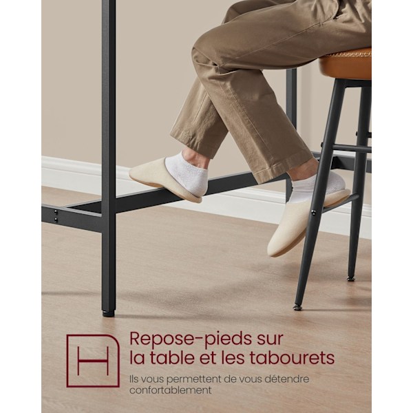 Rootz rektangulärt barbord - Industriell stil - Pubbord - Vit - 120cm x 60cm x 105cm